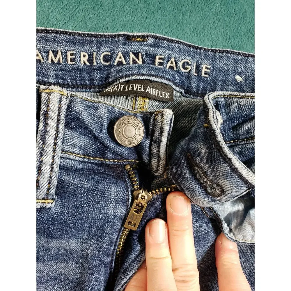 American Eagle Jeans Size 28x32 Mens Blue Pants Stretch Denim Mid Rise Skinny